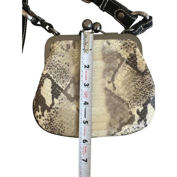 TOMMY BAHAMA Snake Print Leather Kisslock Crossbody Bag - Picture 8 of 8